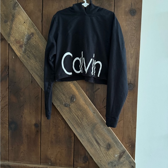 Calvin Klein Black Cropped Hoodie - Picture 4 of 4